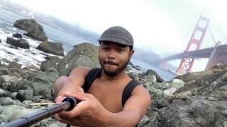 Exploring the beach and hiking naked on the rocks!