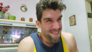 He makes crazy faces when he is masturbating