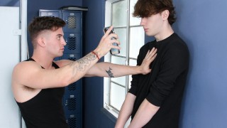 Hot Twink Gets Caught Masturbating in Public Bathroom and Gets His Ass Fucked by Monster Cock