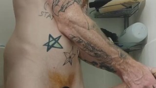 redhead ginger dildo ride in shower