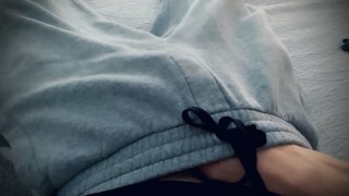 Sexy Soft Skin Guy Strokes Perfect Cock in Grey Briefs