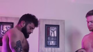 MASQULIN Jay Dymel Receives Two Raw Dicks In Wild Spitroast