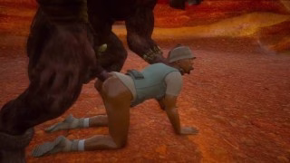 Minotaur fucks archaeologist’s ass hard 3D