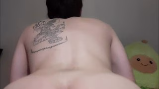 Playing with cock & balls and my smallest dildo  | no lube RAW CREAM