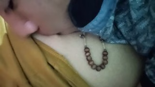 Sucking sugar daddy big nipples for the first time. And I love it