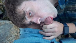 Hung Hiker Lets me Deepthroat His Huge Cock On the Trail